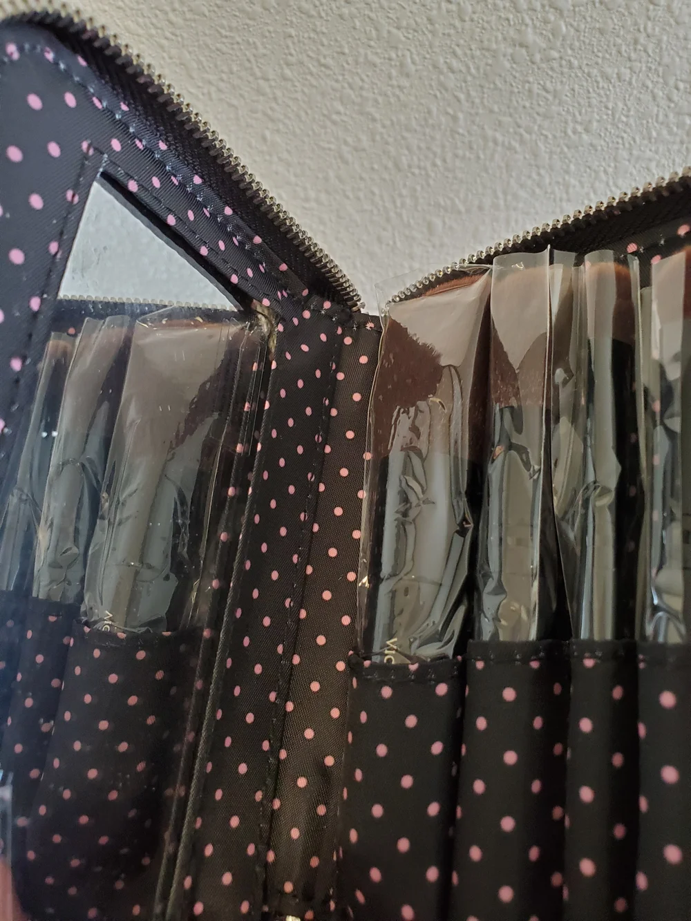 Victoria's Secret Pink & White Striped Travel Brush Set